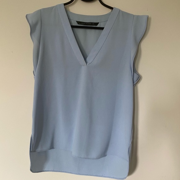 SOLD Zara | Light Blue Blouse - Picture 2 of 5